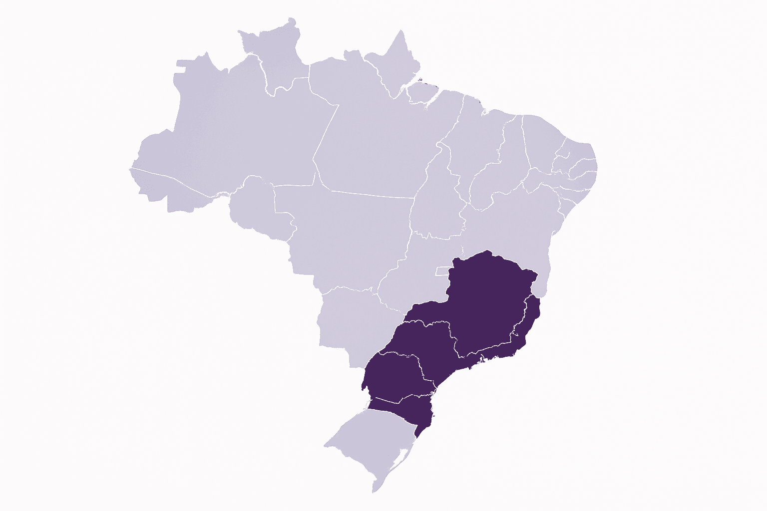 Mapa do Brasil com a distribuicao regional do sobrenome Carvalho por estado, com maior concentracao em São Paulo, Rio de Janeiro e Minas Gerais